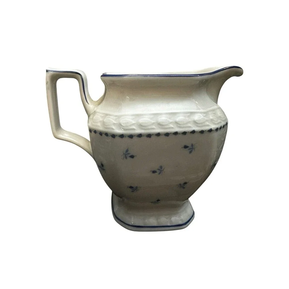 Seltmann Weiden Milk Jug Creamer Tray Andrea Blue Floral Bavaria West Germany
